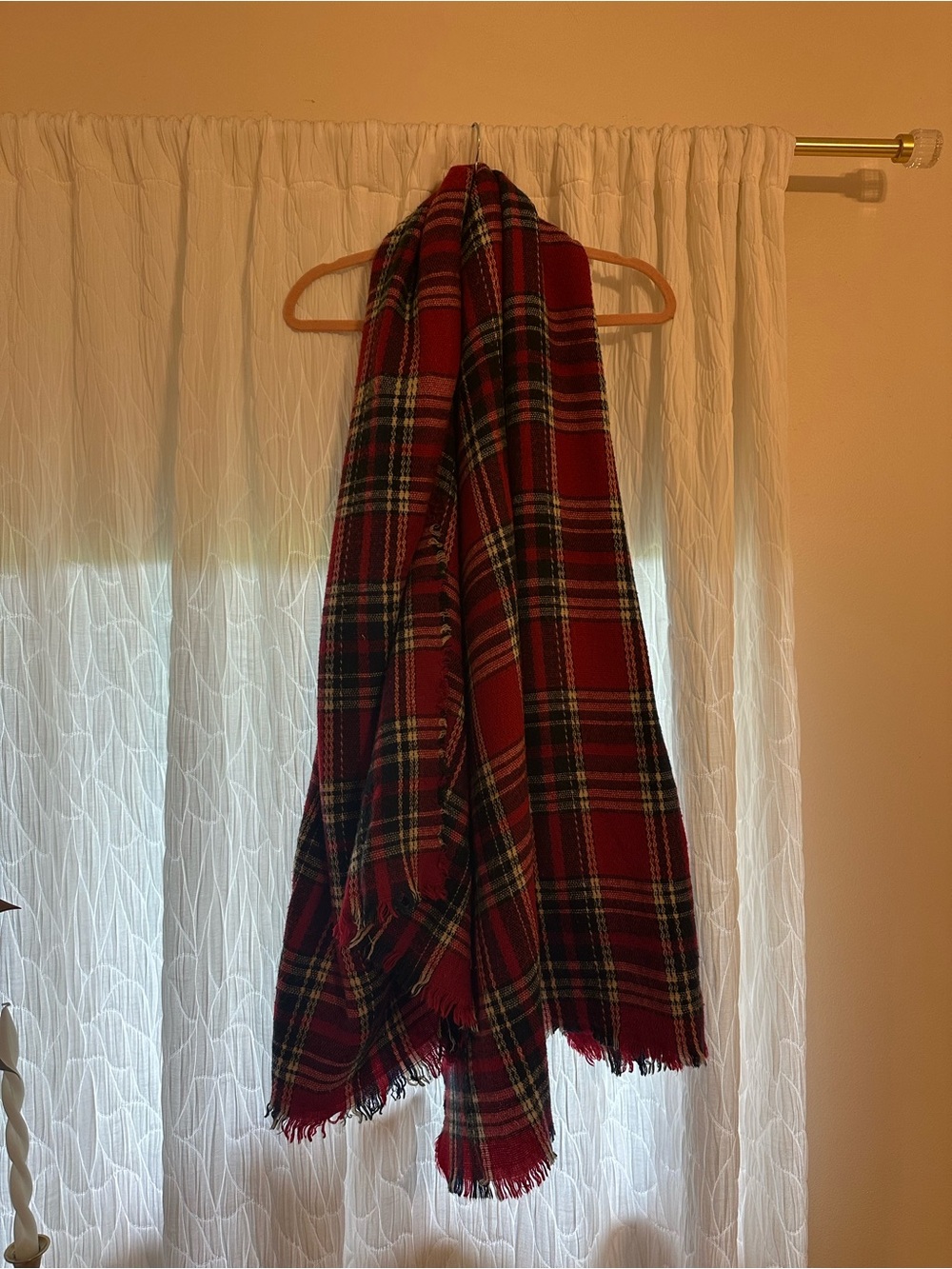 Red Plaid Blanket Scarf